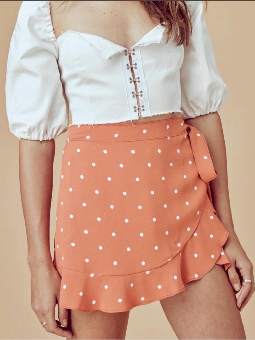 For Love & Lemona Polka Dot Tie-Waist Skort